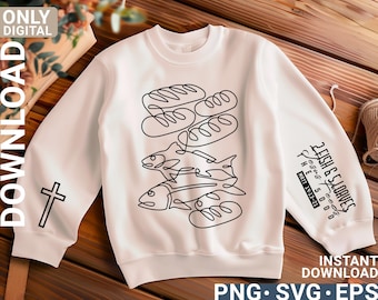 Jesus Feeds The 5000 Svg png , Christian Shirt, Bible Verse Svg, Jesus Svg, Religious Shirt, Faith Svg, Believe Svg, digital download