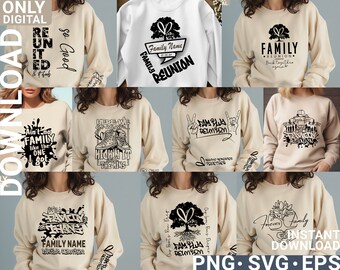 Paquete SVG png de reunión familiar, diseño de svg de camisa de reunión familiar, SVG de árbol genealógico, PNG de reunión familiar, svg familiar, camisa familiar, descargar