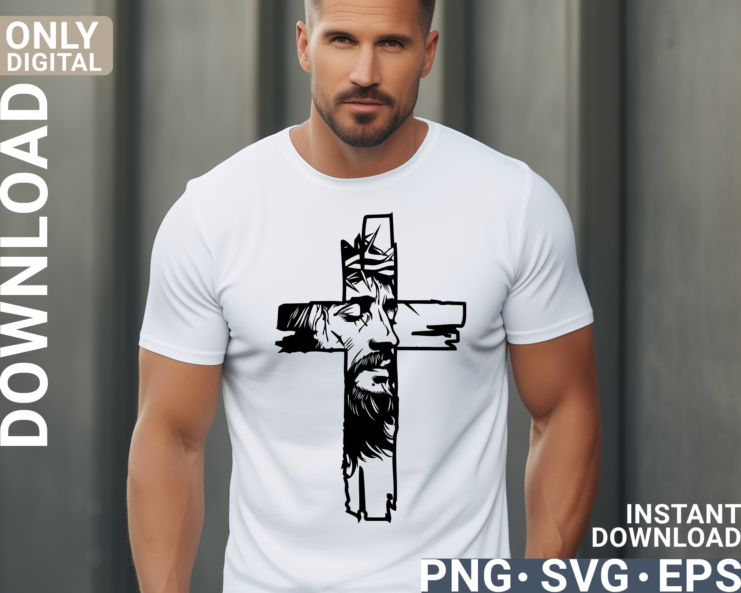 Jesus Cross Svg Png Christian Men Shirt Sublimation Design, Christian ...