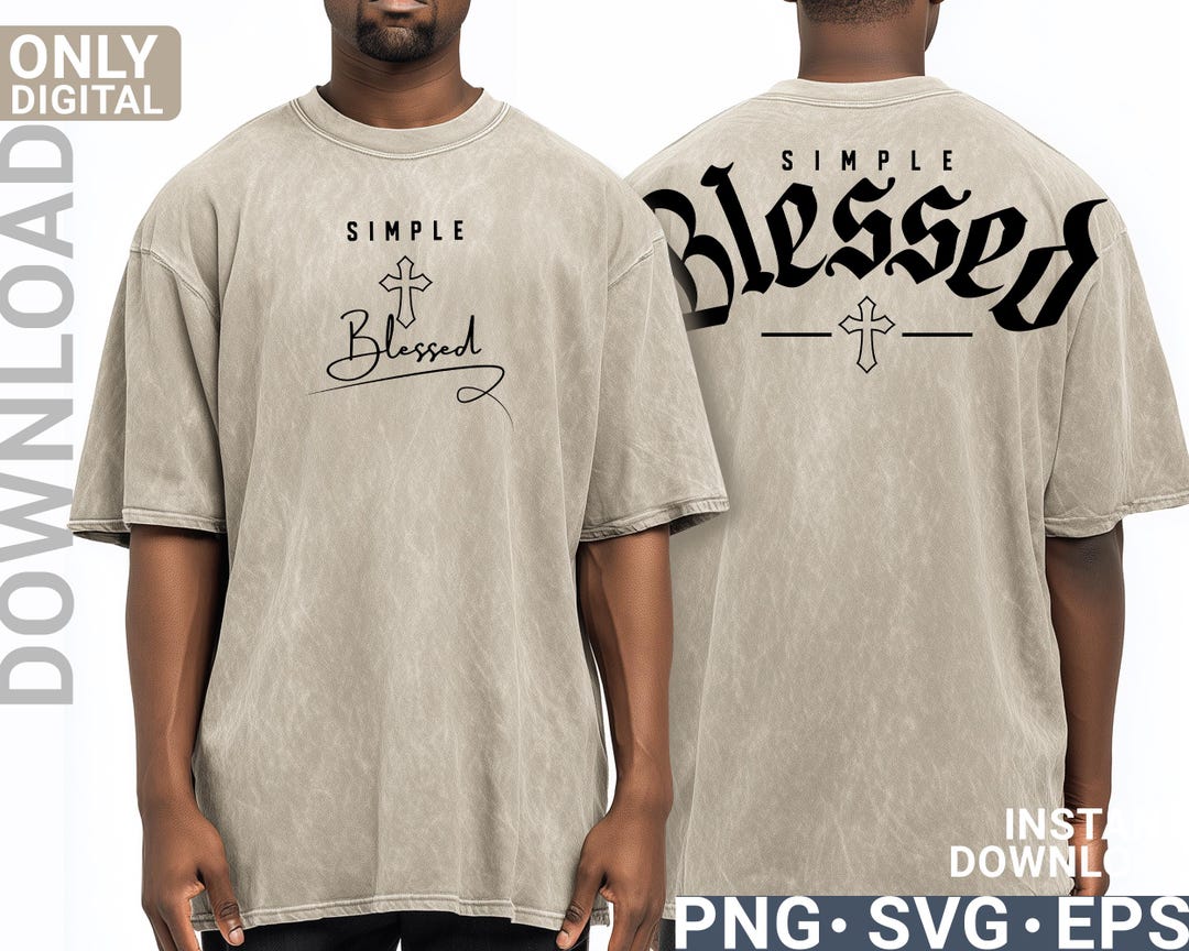 Simple Blessed Jesus Faith SVG Png Modern Christian Shirt Design ...