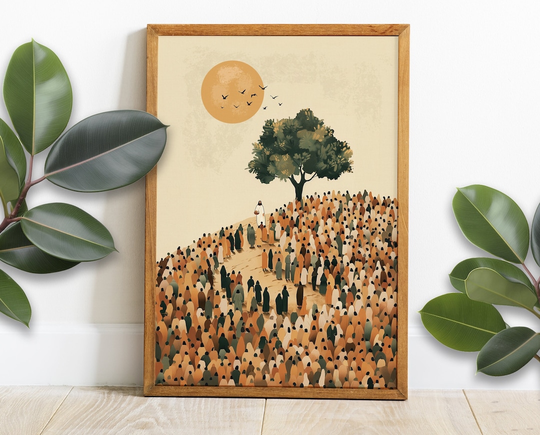 Jesus Feeds the 5000, Jesus Art, Bible Art, WALL Art, Bible Art ...