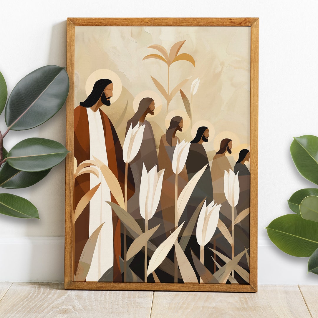 Consider the Lilies, Matthew 6:28, Jesus Art, Bible Verse Print ...