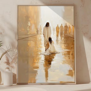 Woman Touches Jesus DIGITAL DOWNLOAD, Healed woman, Bible Art,  Christian Modern,  Bible Verse Wall Art,  digital download