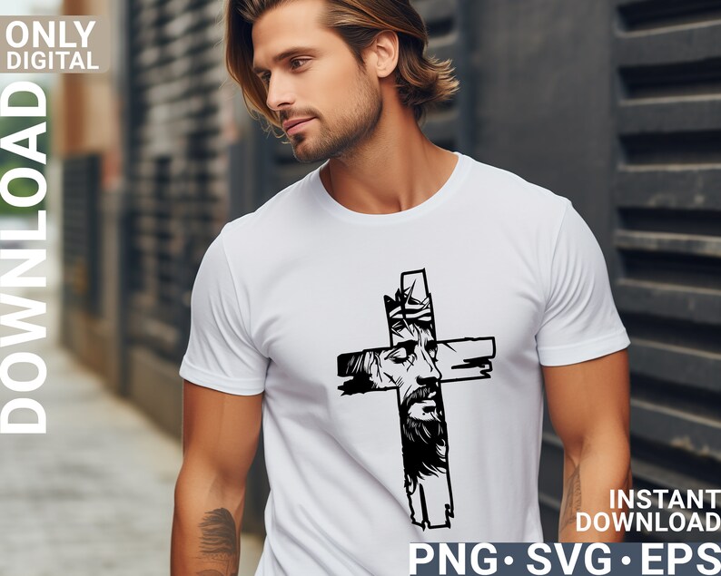 Jesus Cross Svg Png Christian Men Shirt Sublimation Design, Christian ...