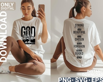 Chrześcijański cytat SVG Bóg mówi, że jestem SVG, projekt koszulki z rękawami SVG, werset biblijny SVG, Pismo Święte SVG, prezent religijny, wiara SVG, pobieranie cyfrowe