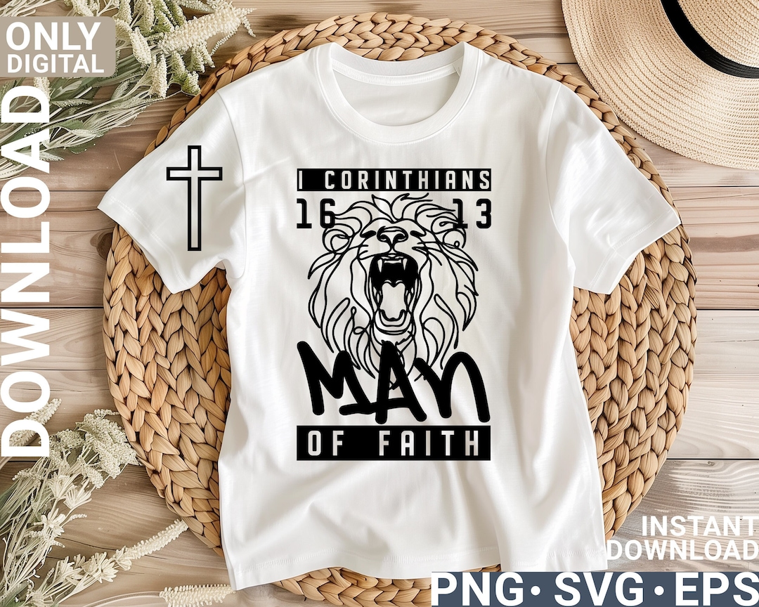 Modern Christian Shirt Design Svg Png, Man of Faith Svg Png, Digital ...