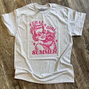 Feral Girl Summer Raccoon Sweatshirt, Funny Meme Raccoon T-shirt, Feral Shirt, Cowgirl Hoodie, Western Shirt, Rodeo Shirt, Funny Shirt