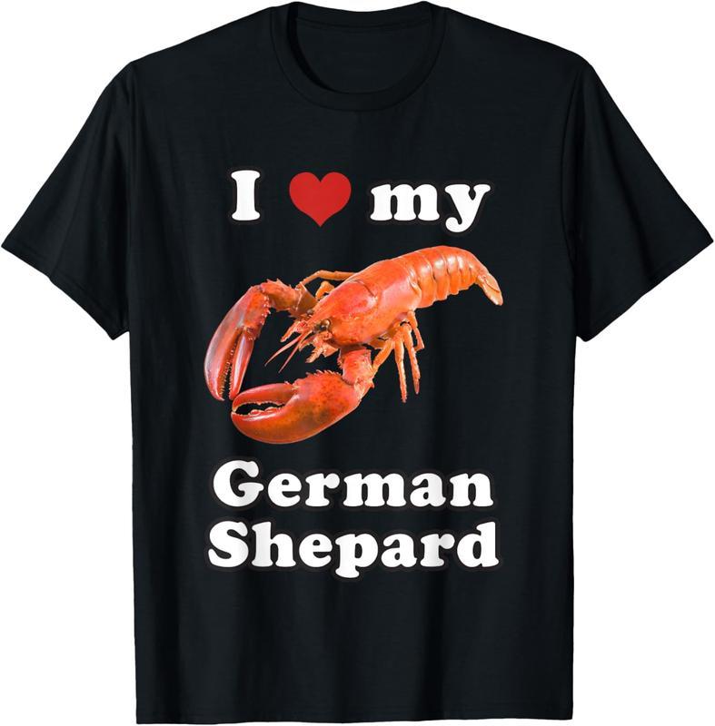 I Love My German Shepherd Lobster T-shirt, Lobster With Martini