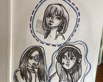 Portraits of three girls