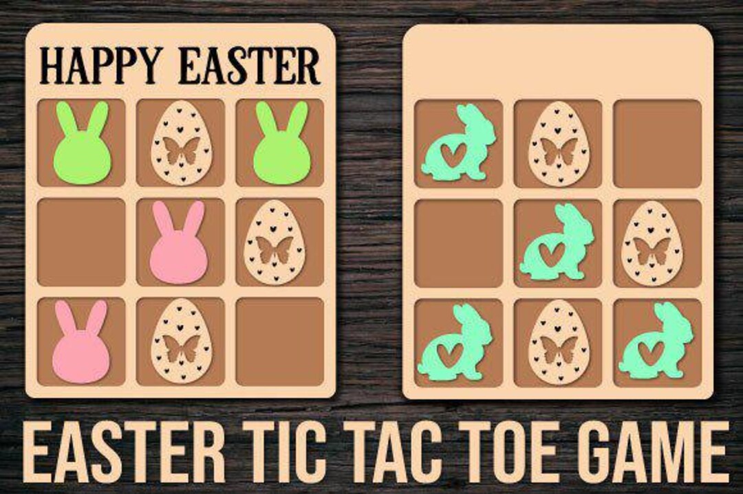 Easter Tic Tac Toe Game Laser Cut SVG Bundle Digital Files - Etsy