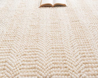 Alfombra de lana tejida a mano / Alfombra de lana de Nueva Zelanda / Alfombra minimalista moderna / Alfombra de pasillo a medida / Alfombra para sala de estar - DecorDelivereddIN
