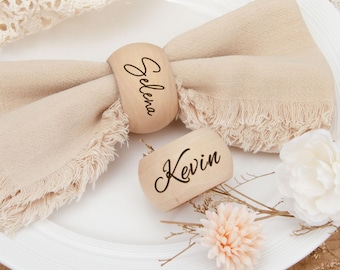 Personalized Engraved Wooden Wedding Napkin Ring,Customized Wedding Table Decor,Home Decor,Housewarming Gift,First Communion,Christmas gifts