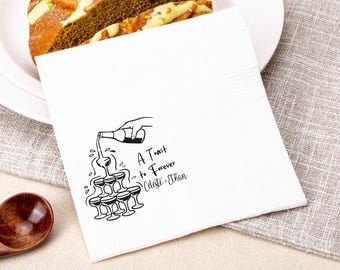 Personalized Wedding Cocktail Napkins, Custom Name & Date Napkins, Bridal Shower Engagement Party Decor, Elegant Event Table Decor