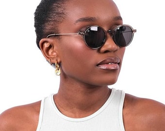 Gold Tea Runde Sonnenbrille, UV Produktion Herren und Damen Sonnenbrillen, Unisex Sonnenbrillen mit UV-Schutz, Muttertagsgeschenk