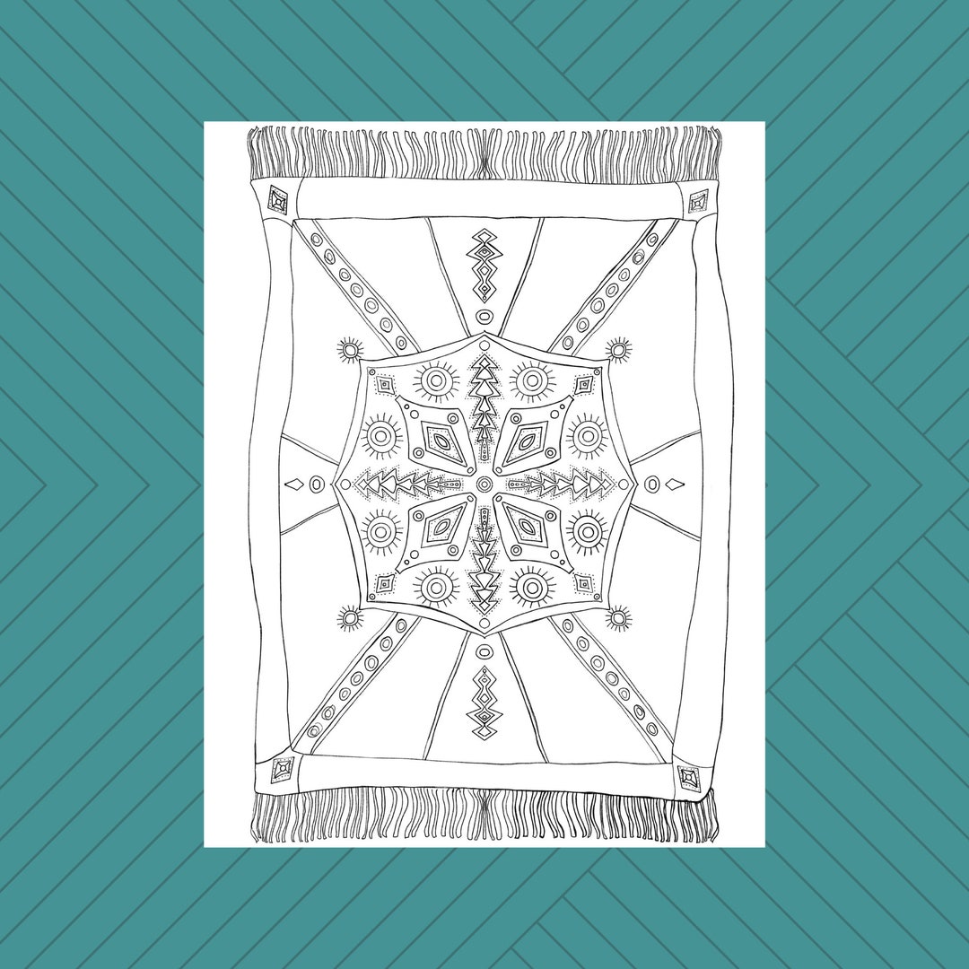 Magic Carpet PDF Printable Coloring Page - Etsy