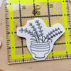 Potted Plants and Flowers Stick and Stitch Designs, Water Soluble Pattern Transfer For Embroidery image 2