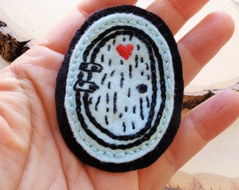 Handmade Hand Stitched Embroidered Cute Little Heart Door Patch