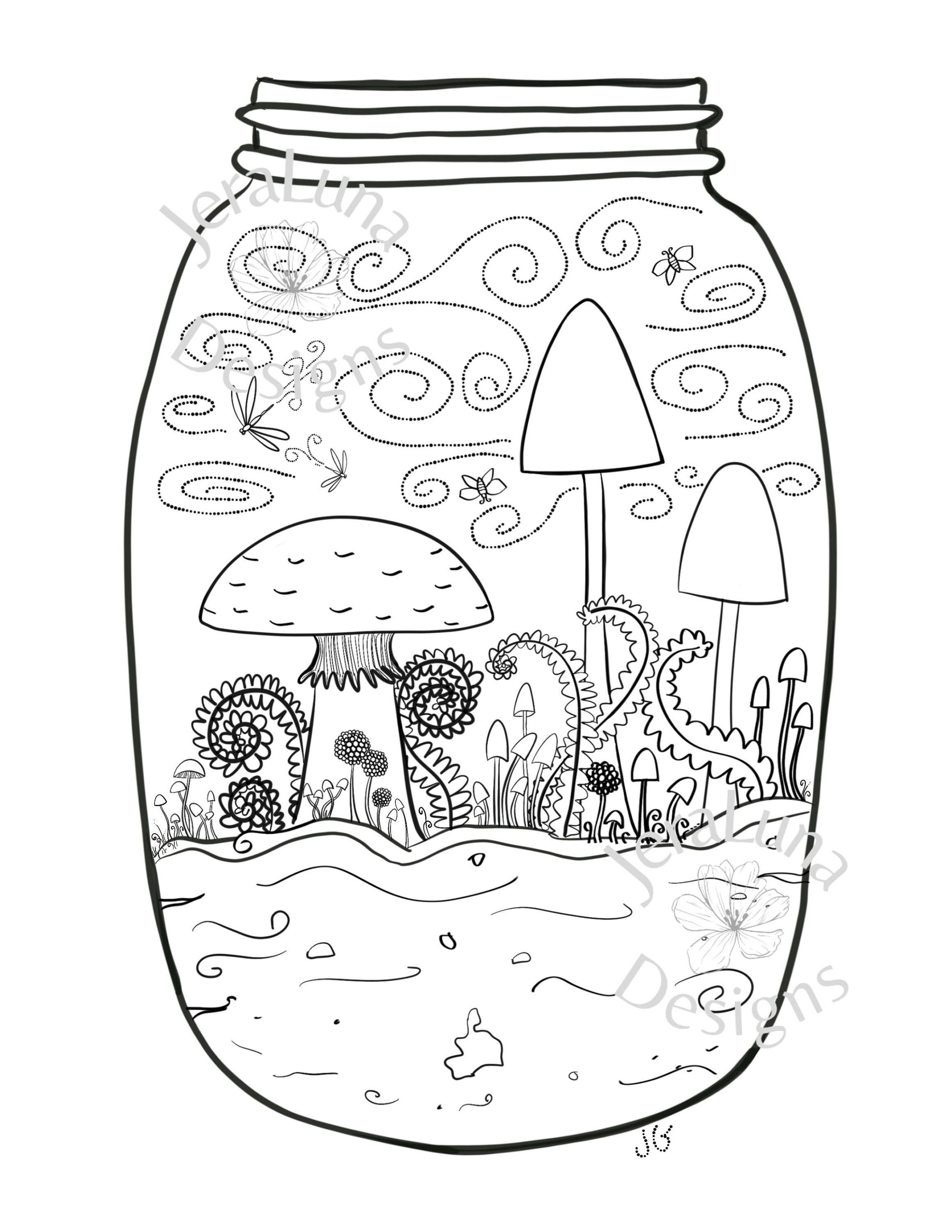 Mason Jar Collection Printable Coloring Pages 3 Pack Downloadable PDF ...
