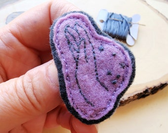 Hand Stitched Embroidered Magic Hand Patch Pin Brooch