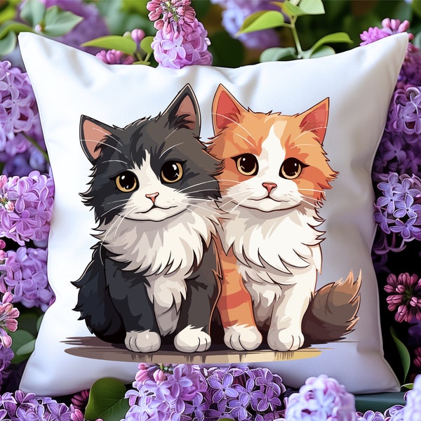 cojines de sofa, almohadas, funda de cojín vintage, fundas con cojín decorativas para el hogar, almohada con diseño de gatos, amor animal.