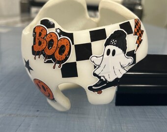 Pegatinas para casco con estampado de fantasmas y cuadros para niños geniales para otoño y Halloween / Doc Band / Starband / Hanger Helmet