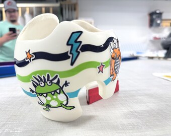 Pegatinas de casco con diseño de olas terroríficas y adorables / Doc Band / Starband / Hanger Helmet
