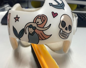 Calcomanías vintage para casco craneal con diseño de tatuaje / Banda Doc / Banda Starband / Casco Hanger