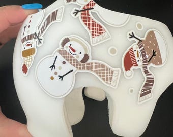 Calcomanías para casco craneal con diseño de muñecos de nieve de invierno / Banda Doc / Banda Starband / Casco Hanger