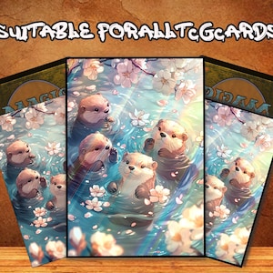 Cherry Blossom Otters Card Sleeves – Ultra-Durable, High-Quality Protection for Collectible Cards