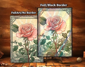 MTG Card Sleeves: Radiant Rose Design – Ultra Durable TCG Protection for Magic Collectible Cards