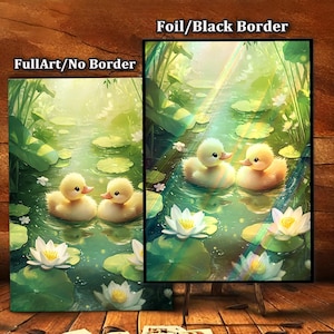 Mtg card sleeves, Twin Duckling Bliss  Card Sleeves,  Top Quality Magic Sleeves, MTG Accessories, Cut tcg Card Sleeves