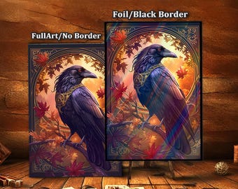 MTG Card Sleeves, Autumn Raven TCG Card Sleeves: Detail, Collectible Card Protection