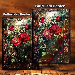 Mtg card sleeves, Stained - Glass Rose Card Sleeves,  Top Quality Magic Sleeves, MTG Accessories, Commander Card Sleeves