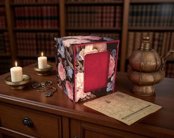 Deck Box, Vintage Floral Commander Holds 100+ Sleeved Cards