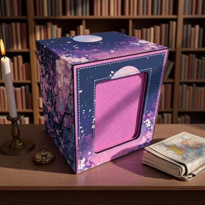 Kortleksask, Sakura Night Dream-kort i läder, MTG/Pokémon-förvaring - Rymmer 100+ kort med sleeve