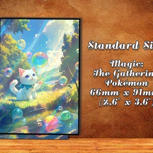 Sparkling Bubble Cat Card Sleeves: AI-Crafted  Detail Protection