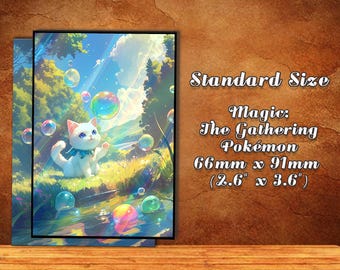 MTG Card Sleeves, Sparkling Bubble Cat Card Sleeves: AI-Crafted  Detail Protection