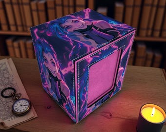 Deck Box, Neon Jinx Art Card Leather MTG/Pokemon Storage - Holds 100+ Sleeved Cards