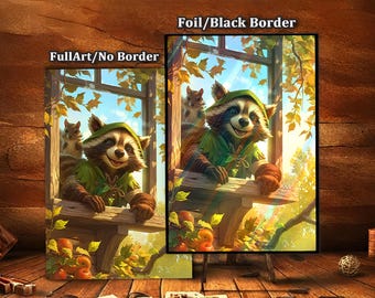 MTG Kartenhüllen, Waschbär & Eichhörnchen, TKG Kartenhüllen-Protektoren, hochwertige magische Hüllen, Kommandanten-Kartenhüllen