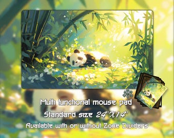 MTG Playmat, Sleeping Panda TCG Game Mat With Zones (24"X14")