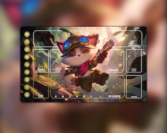 Riftbound Krabbeldecke, Teemo Sammelkartenspiel, Custom Zones (24"x14"), MTG Krabbeldecke