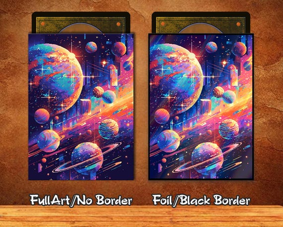 space themed card sleeves Katomula 100 Mtg Card Sleeves With 100 Inner Sleeve, Textured Back Art  Sleeves, Fit Standard Size Cards-Spaceship – Toytooth main image 0