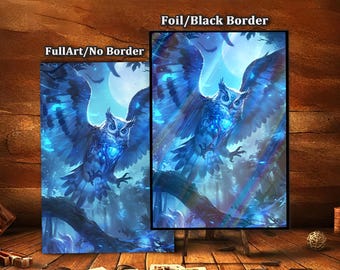 MTG Kartenhüllen, magische Eule im Mondlicht: TKG Schutzhüllen für Kartenspiele, hochwertige Kartenhüllen, Kommandanten-Kartenhüllen