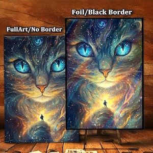 Mtg card sleeves, Cosmic Cat Galaxy  Card Sleeves,  Top Quality Magic Sleeves, MTG Accessories, Cut tcg Card Sleeves