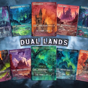 Dual Lands (10 Relics) – Ten Unique Borderless Proxy Domains, Forged in Shadowed Castle Grandeur – Unholy Mana for EDH or cED