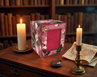 Deck Box, Peony and Bird Scene Card Leather MTG/Pokemon Storage - Holds 100+ Sleeved Cards