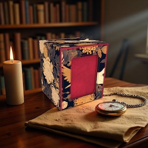 Crane & Chrysanthemum Leather Deck Box: MTG/Pokemon Card Storage