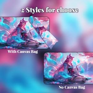 Riftbound Playmat, Kitsune Sakura Trading Card Game, Custom Zones (24"x14"), MTG Playmat image 6