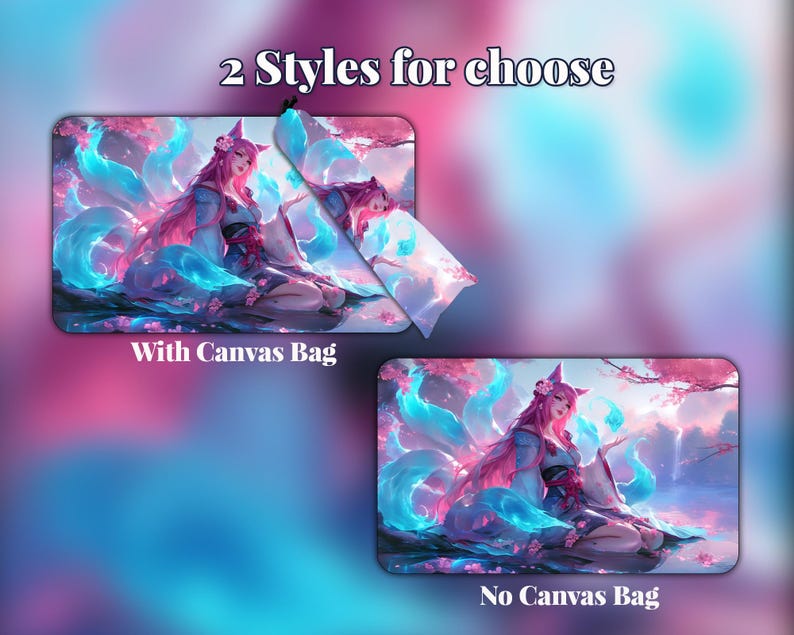 Riftbound Playmat, Kitsune Sakura Trading Card Game, Custom Zones (24"x14"), MTG Playmat image 6