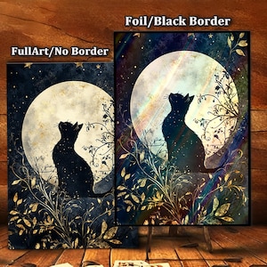 Gothic Moon Cat MTG Card Sleeves:  Detail, Tournament Ready